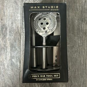 Max Studio Home, 5 Piece Bar Tool Set, Men, Women, Stainless Steel, NWOT